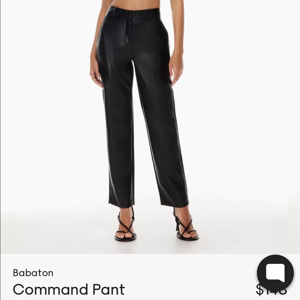 Aritzia Babaton vegan leather command pants. Brand new, never worn! Size 28.